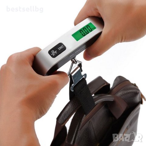 Дигитален електронен кантар за багаж 50кг електронен термометър ръчен багаж покупки риба тегло куфар, снимка 3 - Везни - 24189925