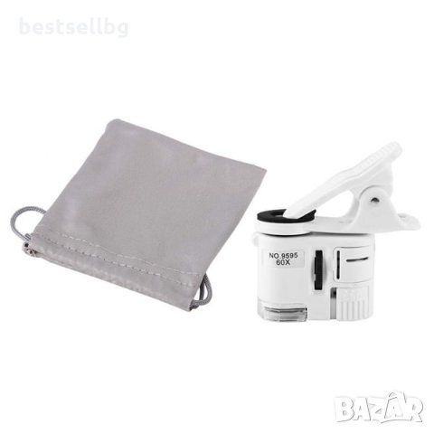 Лупа микроскоп UV лед осветление увеличение 60Х телефон макро обектив, снимка 7 - Други инструменти - 29016954