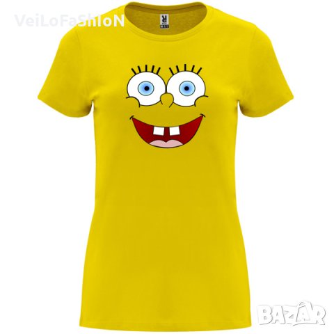 Нова дамска тениска Спондж боб (SpongeBob) в жълт цвят, снимка 1 - Тениски - 44138793