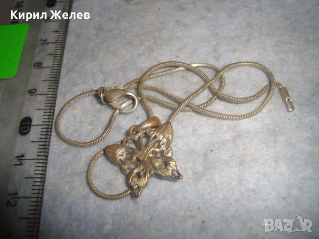 ПОСРЕБРЕН БЕЛ ЕПОК СТИЛ ФИГУРАЛЕН с КРИСТАЛЧЕТА МЕДАЛЬОН ПЕНДАНТ ПЕПЕРУДА с ПОСРЕБРЕНА ВЕРИЖКА 29443, снимка 5 - Колиета, медальони, синджири - 37719653