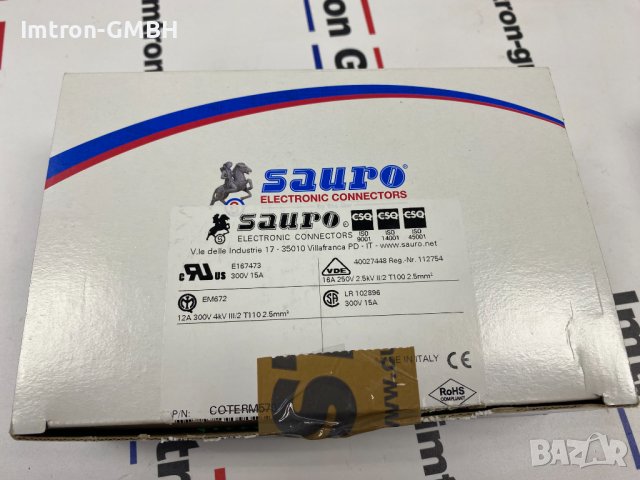 Електронен конектор Sauro Брой Полюси: 4, 16A, 2.5mm², 300V, Стъпка 5 Mm,, снимка 2 - Друга електроника - 43880349
