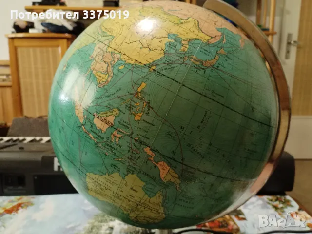 Ретро глобус лампа, снимка 6 - Антикварни и старинни предмети - 49960546