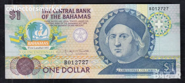 1 долар 1992, Бахамски острови