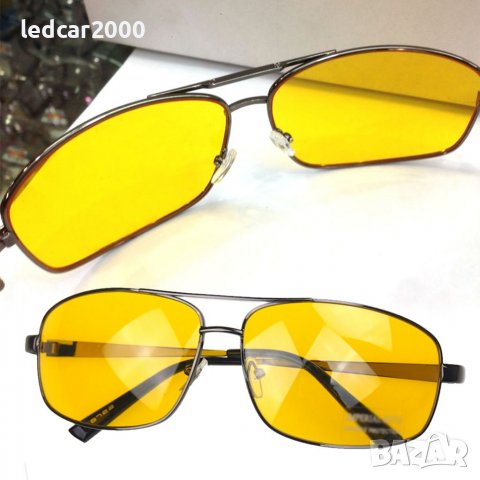 Очила с нощно шофиране с метална рамка+ Подарък калъфче , снимка 4 - Слънчеви и диоптрични очила - 39646462