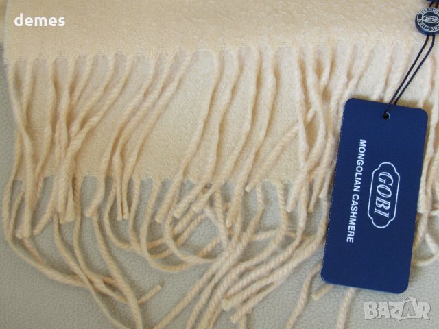  Нов кашмирен пастелно жълт шал GOBI, Монголия, снимка 6 - Шалове - 27963094