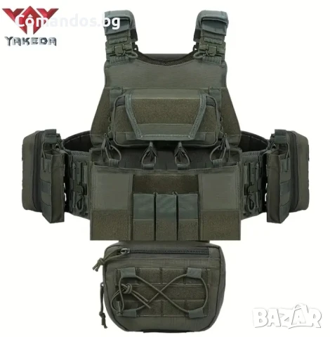 Тактическа жилетка с бързо освобождаване (Green) , снимка 2 - Екипировка - 50899193