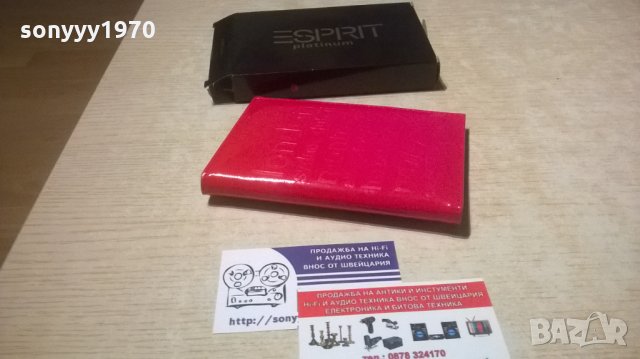 esprit platinum-red 20.5х14см-внос germany, снимка 3 - Портфейли, портмонета - 28219409