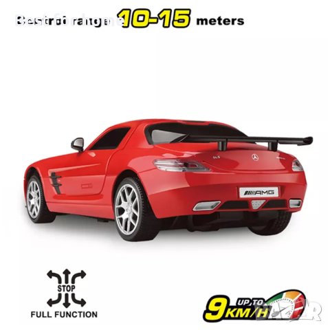 Кола с дистанционно Mercedes Benz SLS AMG Black RC 1:24 / 2.4 GHz, снимка 6 - Коли, камиони, мотори, писти - 43486038