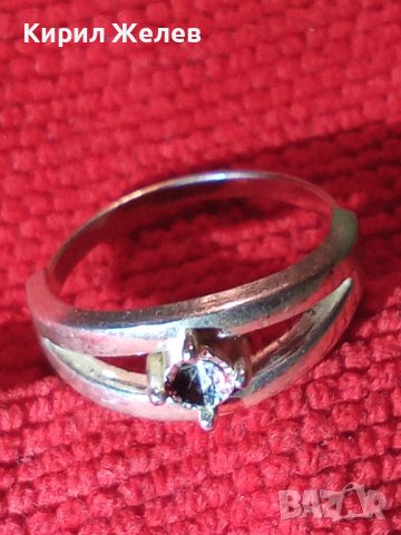 СТАР ПОСРЕБРЕН или СРЕБЪРЕН МАРКОВ РЕТРО АРТ ДЕКО ПРЪСТЕН с ПРЕКРАСЕН ИСКРЯЩ ФАСЕТИРАН ЦИРКОН 28748, снимка 7 - Антикварни и старинни предмети - 37300565