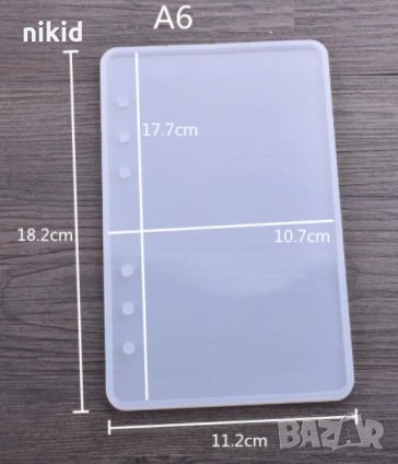 Notebook тефтер корица бележник A6 лист плосък голям правоъгълен силиконов молд калъп основа смола, снимка 2 - Форми - 35495359