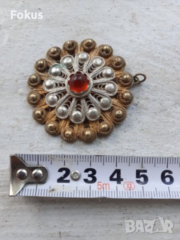 Възрожденски сребърен накит сачан живачна позлата, снимка 3 - Антикварни и старинни предмети - 38274622
