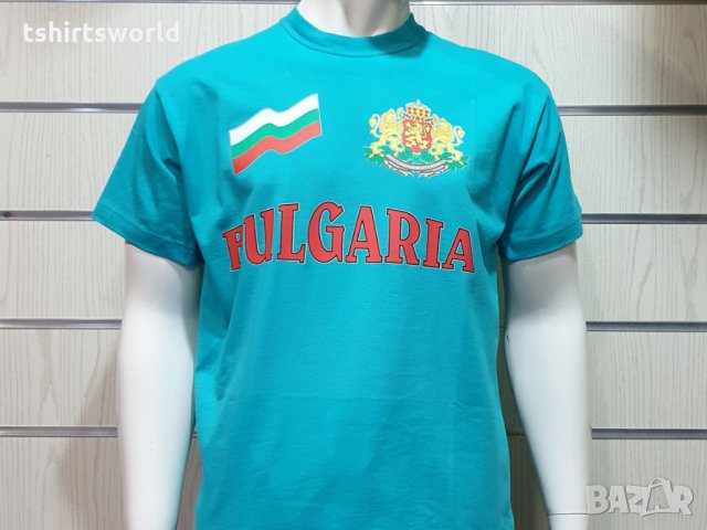 Нова мъжка тениска с трансферен печат България, знаме и герб, снимка 3 - Тениски - 34585868