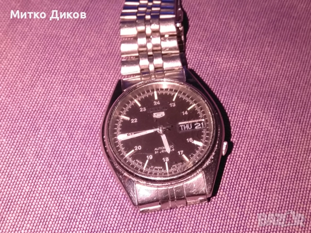 Seiko 5 original Japan authomatic 21 juwels water resistant 871293 часовник марков точен с датник