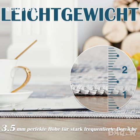TOPICK Противоплъзгаща пътека за антре 60 x 300 см, переща се, супер тънъка, сгъваема, винтидж, снимка 4 - Пътеки - 51856666