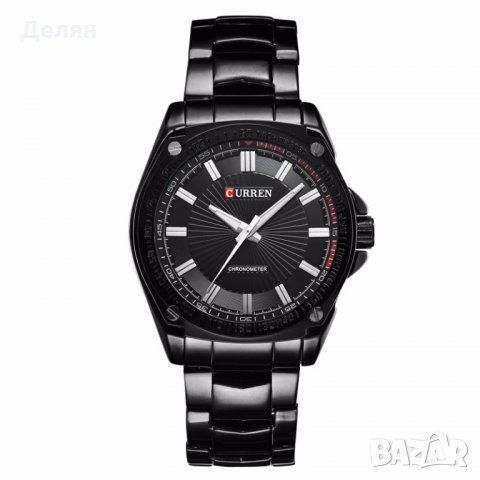 Мъжки часовник, черен, метален, снимка 1 - Мъжки - 27651515