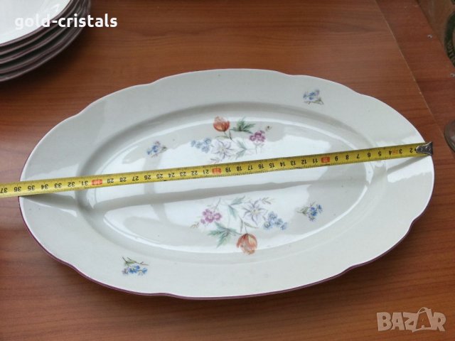 Стар български порцелан голямо плато , снимка 2 - Антикварни и старинни предмети - 33422994