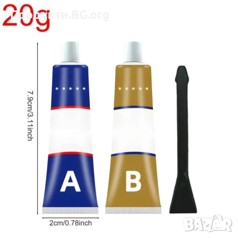 Професионален епоксиден метален клей RV Sealants – 2x20g за ремонт на метал, радиатори и рамки, снимка 2 - Други инструменти - 50815304