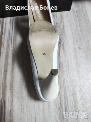 Бели кожени токчета, снимка 8 - Дамски обувки на ток - 43158916