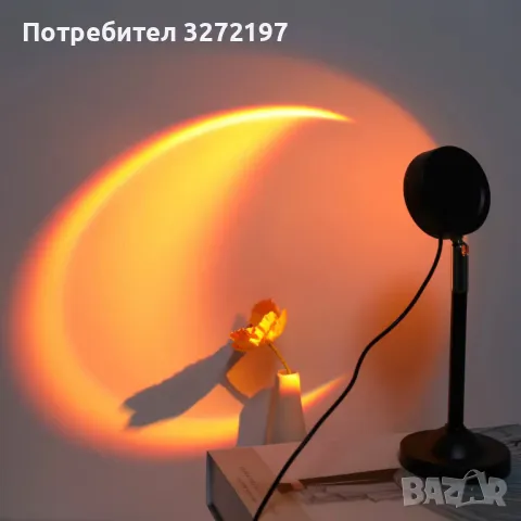 LED лунна прожекторна нощна лампа-луна полумесец,USB,180 градусово завъртане,стойка, снимка 4 - Настолни лампи - 48739932