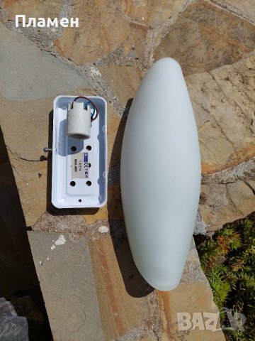 Аплик стъклен, цвят Опал, снимка 4 - Лампи за стена - 37007211