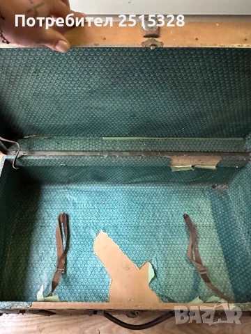 голям стар антикварен куфар над 100 годишен, снимка 8 - Антикварни и старинни предмети - 50471414