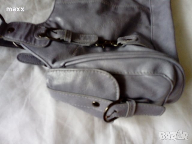 Светло лилава дамска чанта с дръжки и странични джобчета, снимка 4 - Чанти - 28400000