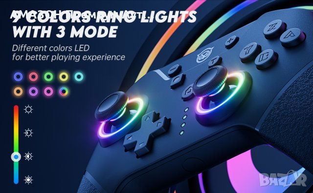 NYXI Chaos Switch Pro безжичен контролер/RGB LED подсветка-Nintendo Switch/Lite/OLED,програмируем, снимка 8 - Аксесоари - 43506568