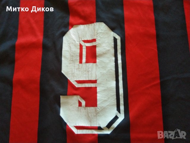 Милан фенска тениска Мотта 1993-94г №9 дълъг  ръкав размер ХЛ, снимка 4 - Футбол - 35235321