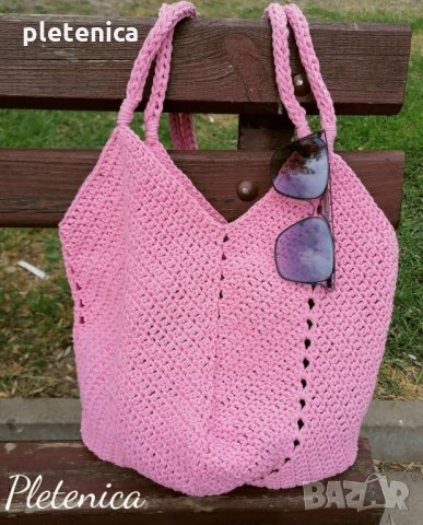 Чаровна плетена чанта ръчна изработка