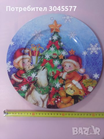 Чиния декоративна диам.32,5 см Коледна украса, снимка 1