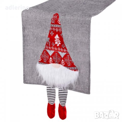 Коледна покривка за маса, 180х33 см, коледна покривка с джудже, снимка 7 - Покривки за маси - 34779608