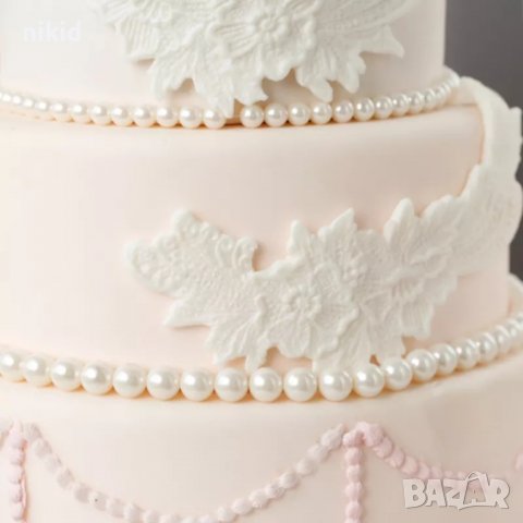 Големи плетени цветя дантела силиконов молд форма за украса декор торта фондан и шоколад и др., снимка 7 - Форми - 22011244