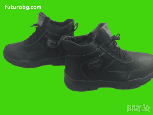 Черни водоустоичиви боти унисекс модел с цип, снимка 4 - Дамски боти - 48500496