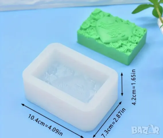 Молд Честит Свети Валентин за сапуни и свещи, снимка 2 - Форми - 47873740