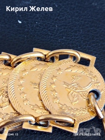Златист колан тип Bindalli Kemeri с монети за сватби и специални поводи Турция 27109, снимка 2 - Колани - 51823559