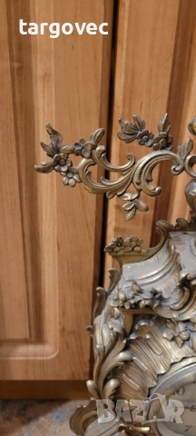 Много голям бронзов старинен часовник, снимка 6 - Антикварни и старинни предмети - 52676110