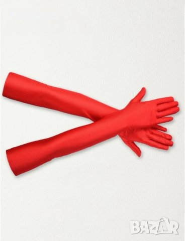 дълги червени ръкавици, снимка 2 - Ръкавици - 43716746