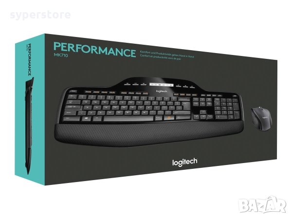 2 в 1 Комплект клавиатура и мишка Безжични Logitech MK710 Модерни компактни и удобни, снимка 7 - Клавиатури и мишки - 34934125