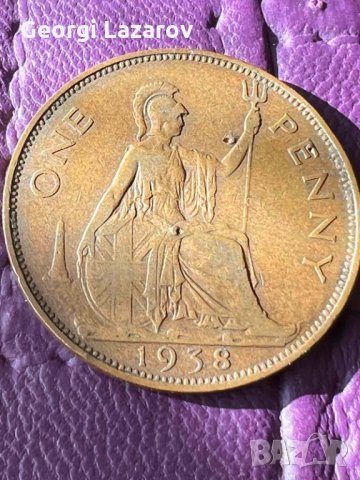1 пени Великобритания 1938