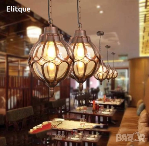 Градински Фенер Егіса  долен, горен носач, висящ с верига Е27, IP 44, снимка 2 - Други - 52853742