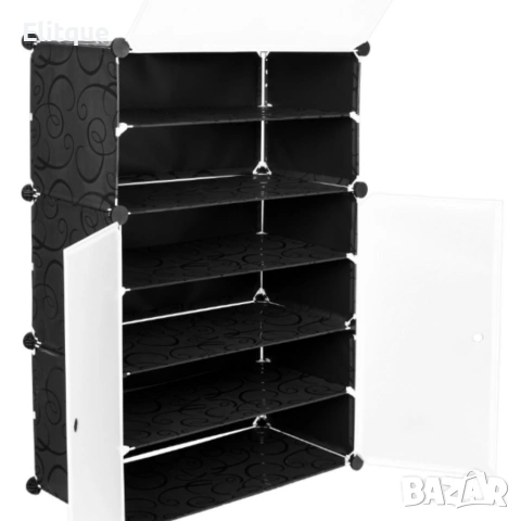 Черен модулен шкаф за обувки - функционалност и красив дизайн в едно, снимка 9 - Други стоки за дома - 53339261