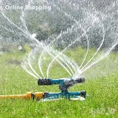 Автоматична градинска пръскачка с 3 регулируеми рамена и 12 дюзи, 360°, снимка 4 - Градинска техника - 53366424