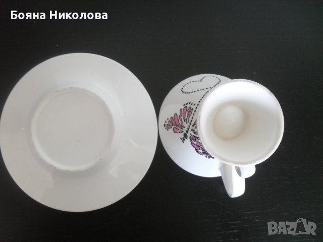 Чаша с чинийка и надпис "Честит празник" - идея за подарък, снимка 7 - Декорация за дома - 37540654