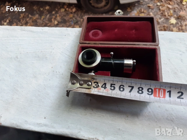 Стар уред от микроскоп в кутия, снимка 7 - Антикварни и старинни предмети - 53294256