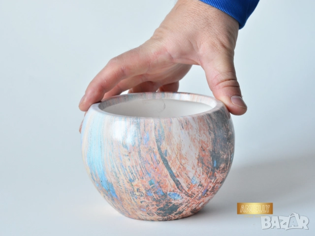 Декоративни Кашпи за Сукуленти и Цветя / Подарък за Нов Дом / Цветни Саксии Изработени от Смола , снимка 16 - Саксии и кашпи - 52412648