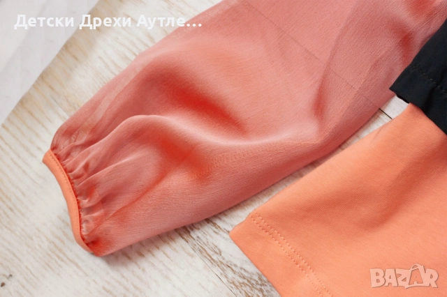 Елегантни блузи за момичета с надпис от блестящи камъни (104–158), снимка 7 - Детски Блузи и туники - 51968028