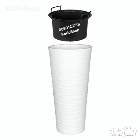 Висока кашпа-Ø 35x69 см./кашпа/висока пластмасова кашпа, снимка 2 - Саксии и кашпи - 49873518