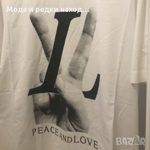 Мъжка блуза LV Louis Vuitton Peace and Love в бяло дълъг ръкав, снимка 4 - Пуловери - 34941975