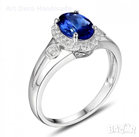 Годежен пръстен злато, танзанит и диаманти, снимка 1 - Пръстени - 27478177