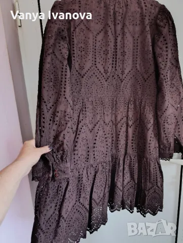Y.A.S.  - кафява рокля  яшоли с английска дантела, снимка 5 - Рокли - 50313616